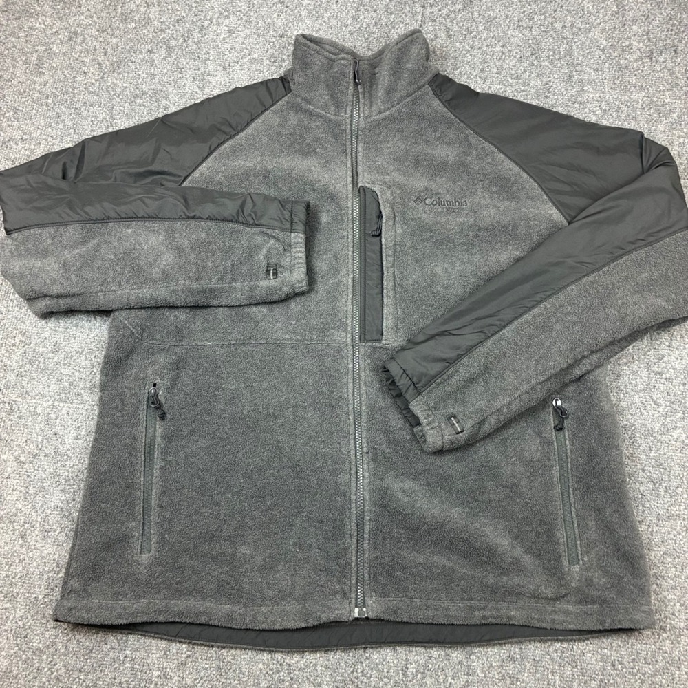 Vintage Columbia Mens Size 2XL XXL Interchange Fleece Jacket Full Zip Mock Neck